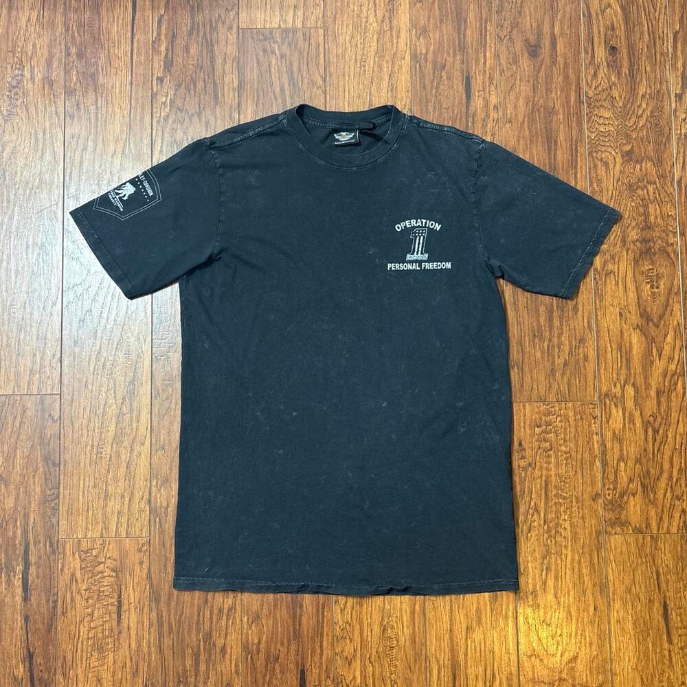 Vintage Harley Davidson Wounded Warrior Operation Personal Freedom T-Shirt